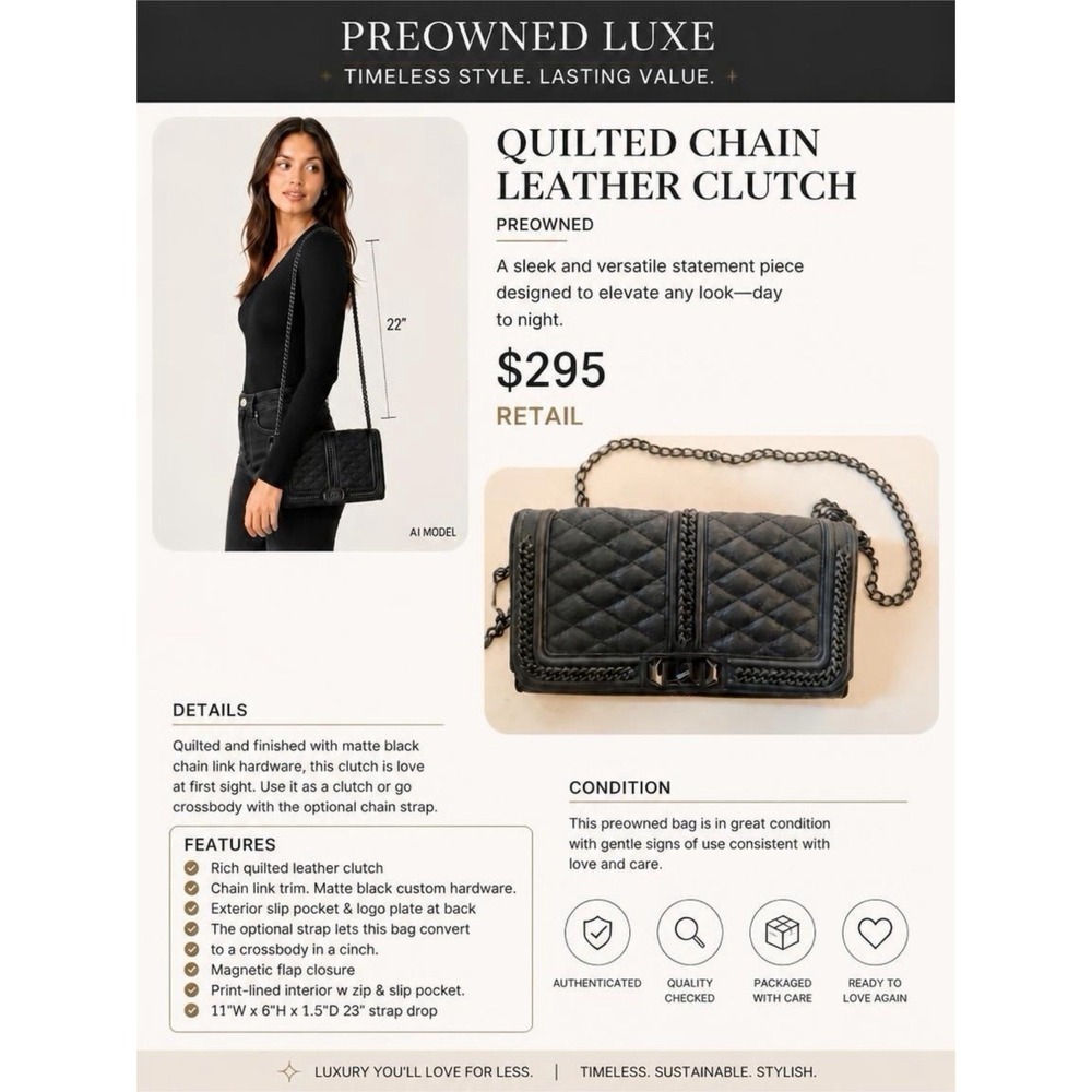 Rebecca Minkoff‎ "LOVE" Black Quilted Leather Crossbody Bag